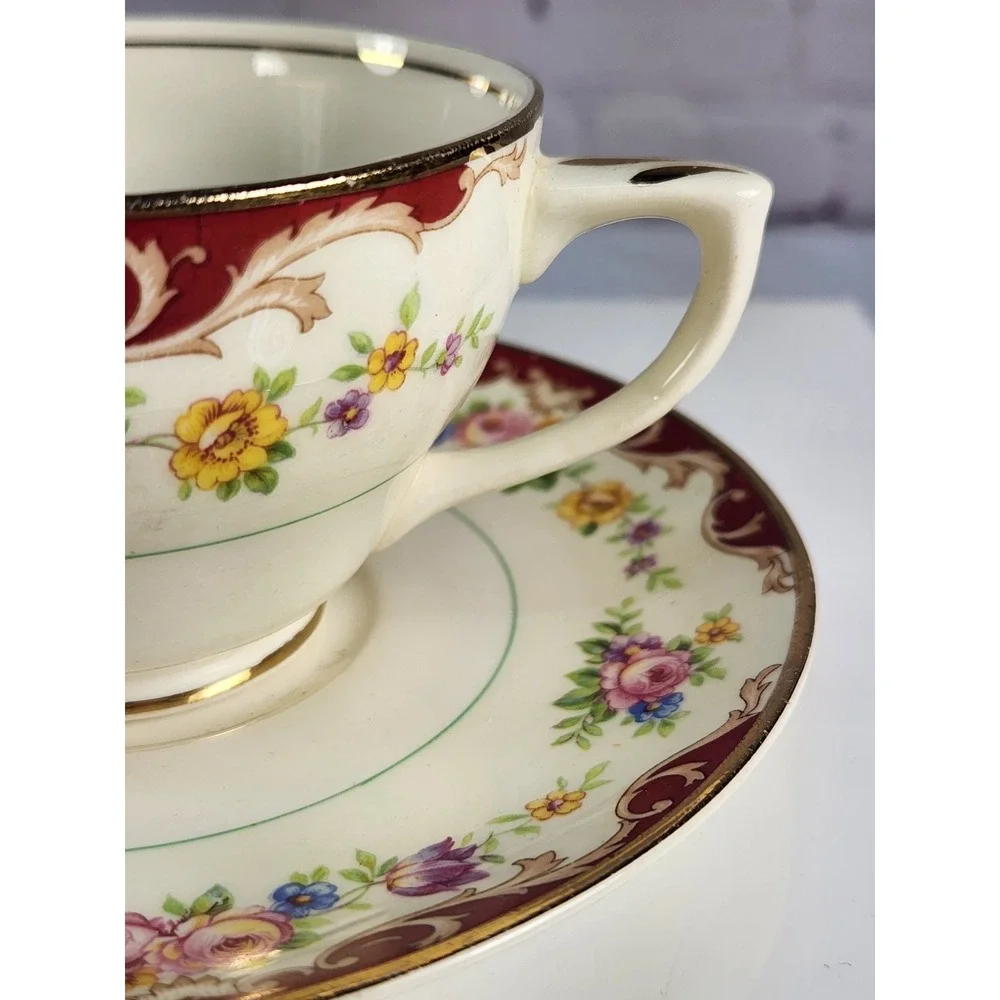 Pope Gosser Bone China Teacup & Saucer Set